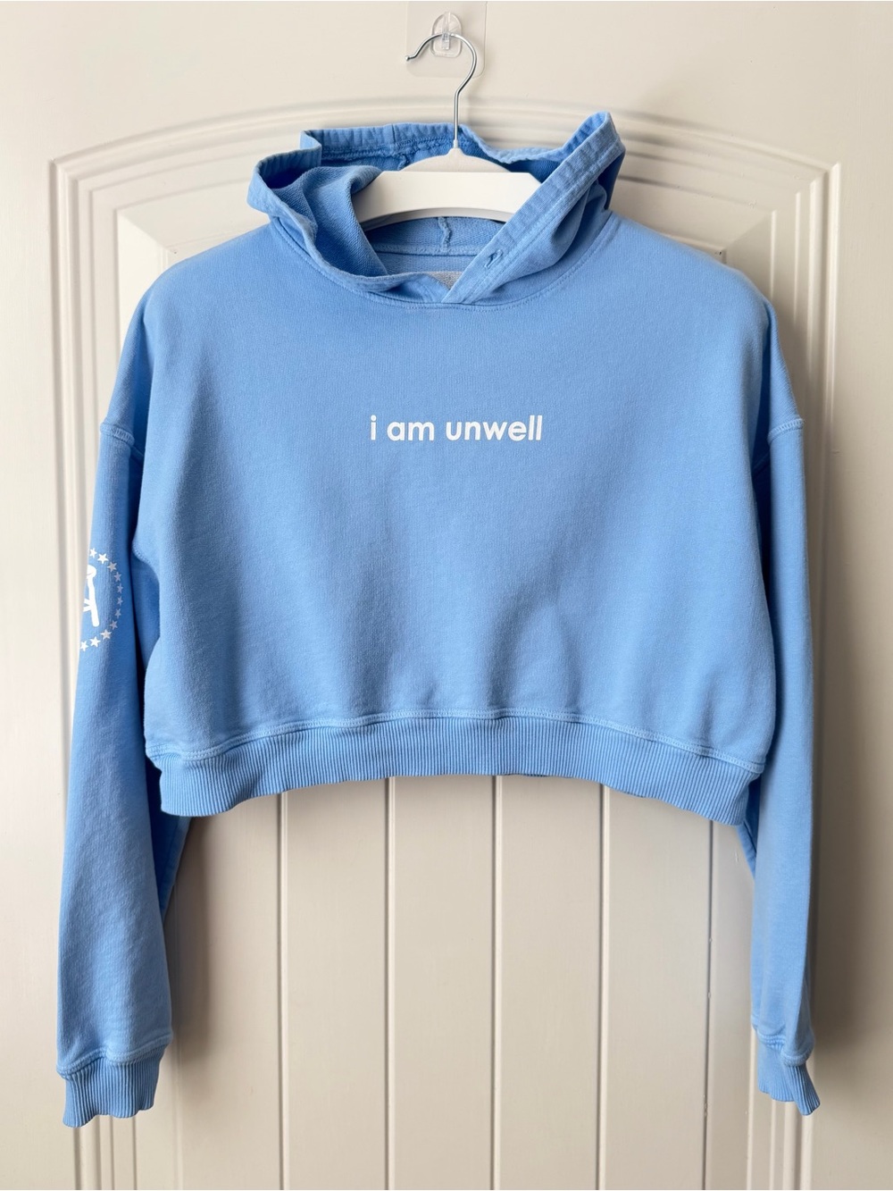 Barstool Chicks Call Her Daddy I Am Unwell Cropped Hoodie Blue M